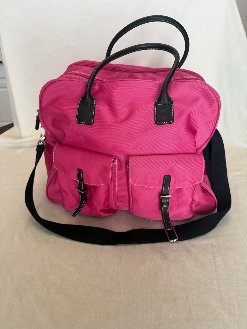 Women’s Pink Travel Bag with Black Accents